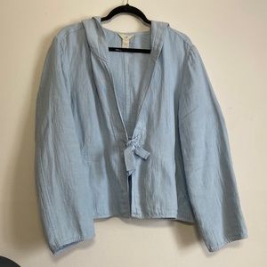 Blue 100% Linen J.Jill Blazer Size XL